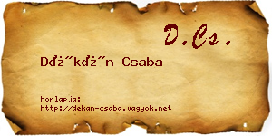Dékán Csaba névjegykártya