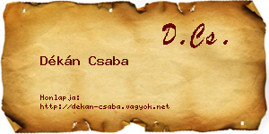 Dékán Csaba névjegykártya