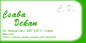 csaba dekan business card